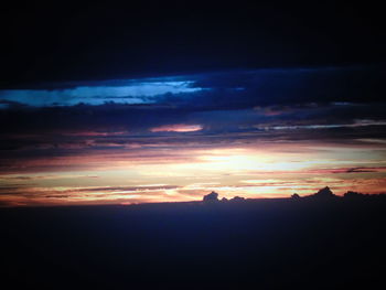 Scenic view of landscape against sky at sunset