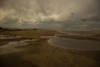 Scenic view of beach against sky
