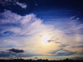 Low angle view of sky at sunset