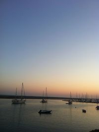 Scenic view of sea at sunset