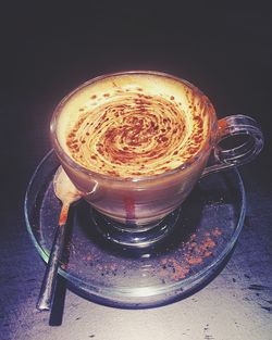 High angle view of cappuccino