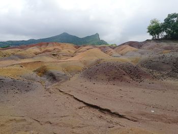 Scenic view of desert against sky