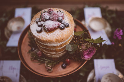 Close-up of cake in plate