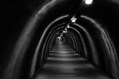 View of illuminated tunnel