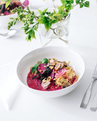 Close-up of food served in plate