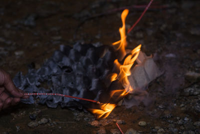 Close-up of burning fire