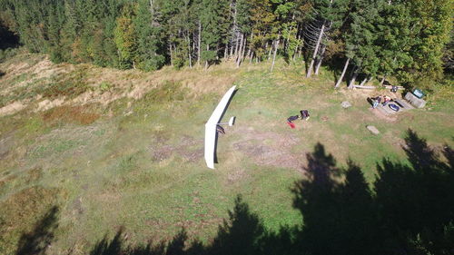 High angle view of trees on landscape