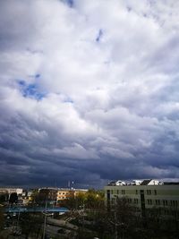 High angle view of cityscape against sky