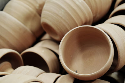 Close-up of clay pots