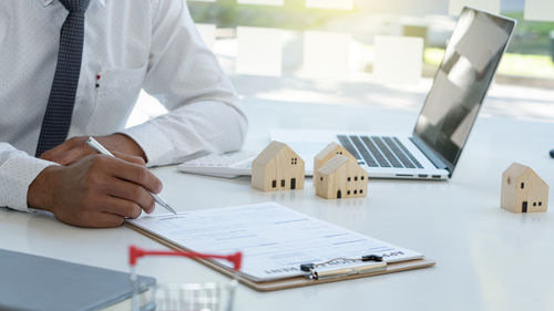 Man working on table