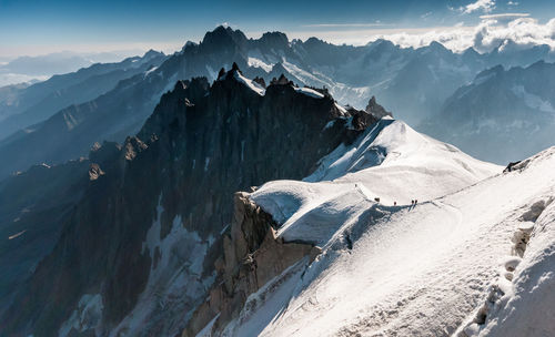 Panoramic view of mountains against sky