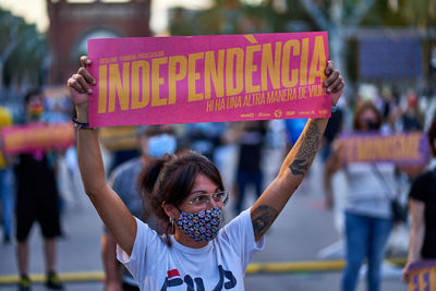 Group of people against blurred background