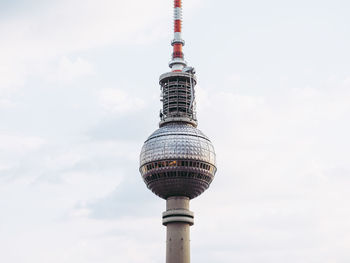 Low angle view of fernsehturm against sky