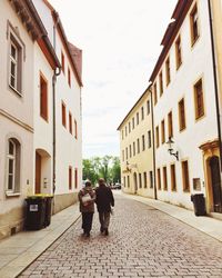 People walking on city street