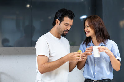 Young couple smiling