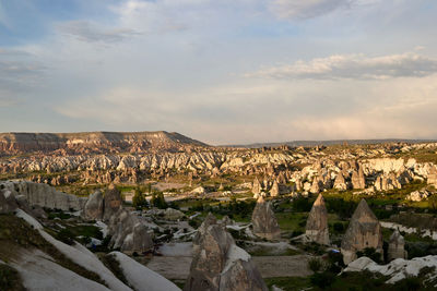 Scenic view of landscape against cloudy sky