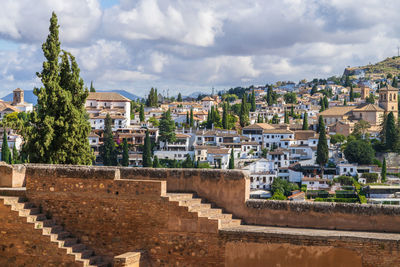 View of granada from the alhambra in spain 