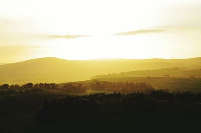 Scenic view of landscape against sky during sunset