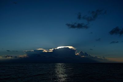 Scenic view of sea against sky at sunset