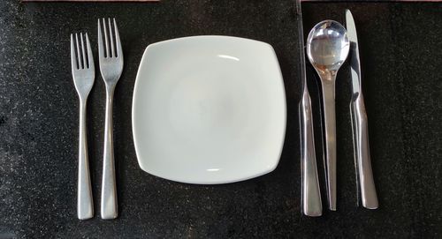Directly above shot of empty plate on table