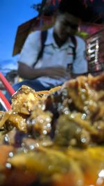 Close-up of food on table