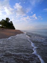 Scenic view of beach against sky