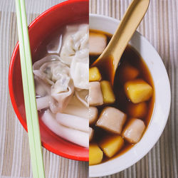 Close-up of soup in bowl