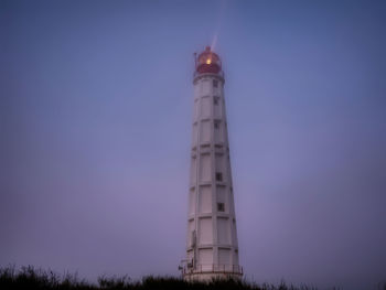 Low angle view of lighthouse against sky