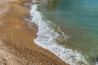 High angle view of sea waves