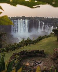 Scenic view of waterfall