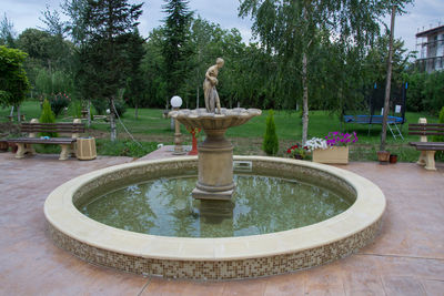 View of fountain in park