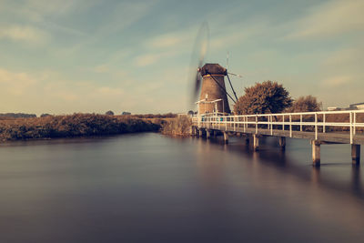 Dutch windmill in holland, kinderdijk.