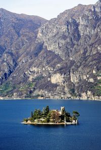 Scenic view of sea and mountains