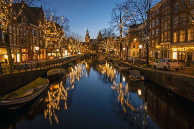Christmas in amsterdam the netherlands at sunset