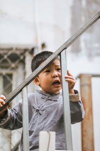 Portrait of boy looking away