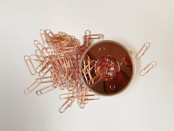 Directly above shot of glass jar on table