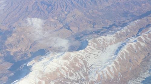 High angle view of dramatic landscape