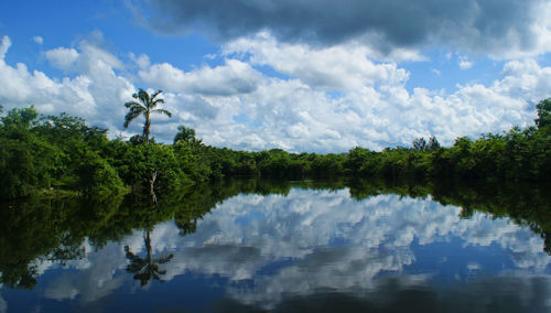 Panoramic view of lake against sky