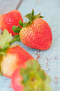 Close-up of strawberry on table