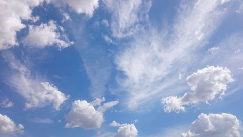 Low angle view of clouds against sky