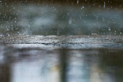 Surface level of wet windshield during rainy season