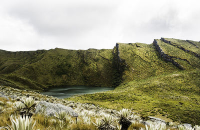 Scenic view of land against sky