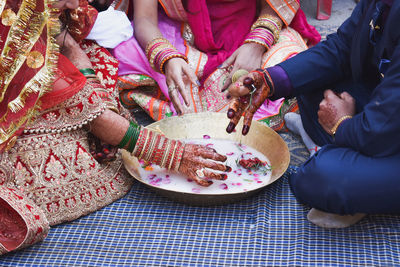 Performing traditional indian wedding rituals