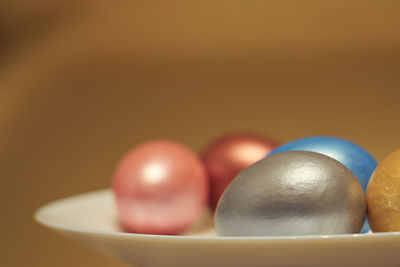 Close-up of eggs on table