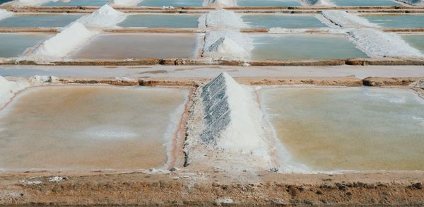 High angle view of salt basin