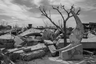 Abandoned built structure against sky