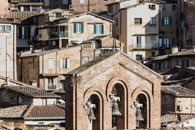 Low angle view of buildings in city