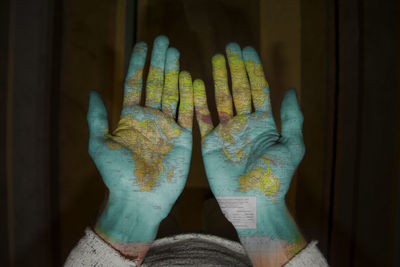 Close-up of painted hands