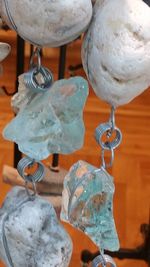 High angle view of ice cream hanging on table