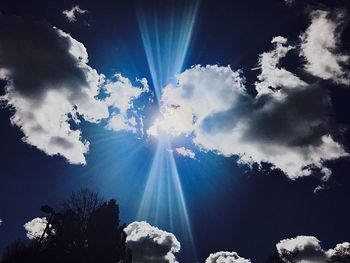 Low angle view of blue sky and clouds